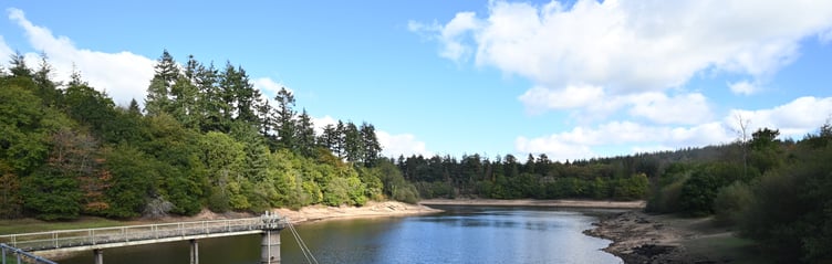 The Environment Agency has confirmed that parts of Devon, Dorset and Cornwall have entered Severe Drought status, The scene at Tottiford Reservoir where levels have reached 18% of capacity