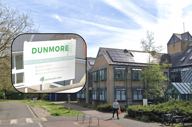 Forde House, headquarters of Teignbridge District Council. Inset: The former Dunmore care home