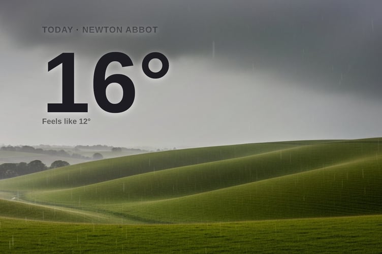 Newton Abbot weather: heavy rain Saturday with rain expected and a high of 15°C