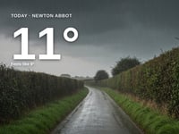 Newton Abbot: heavy rain, high of 10°C on Friday