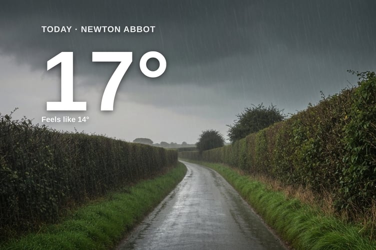 Newton Abbot weather: heavy rain Monday with rain expected and a high of 16°C