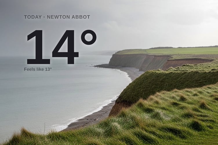 Newton Abbot weather: heavy rain Thursday with rain expected and a high of around 14°C